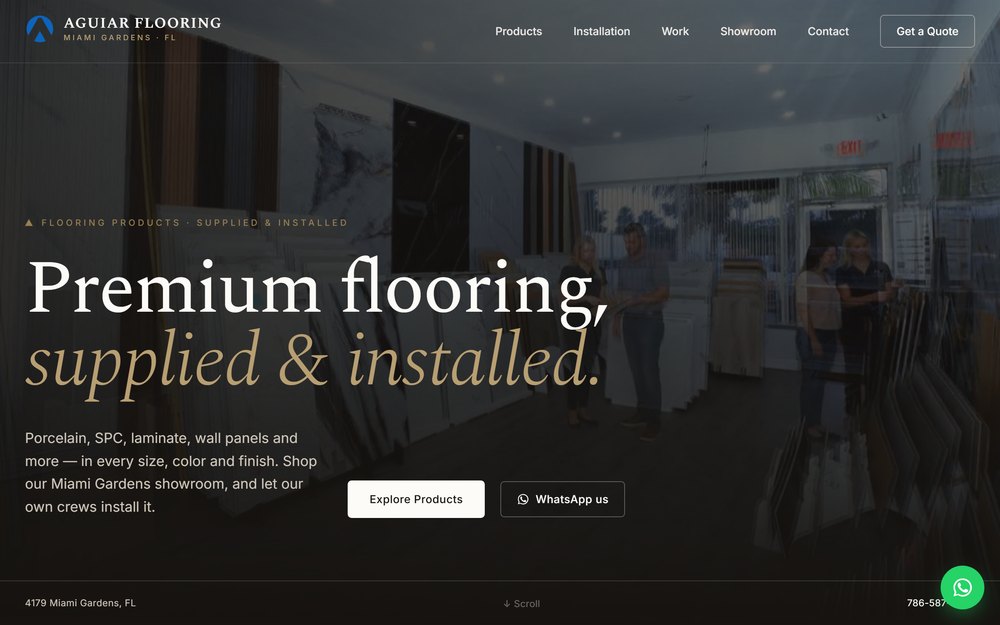 aguiarflooring.com — website built by 305 Web Service